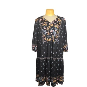 Style & Co Womens 2X Midi Dress Stretch Flowy Floral Paisley Casual Career  - Picture 1 of 11