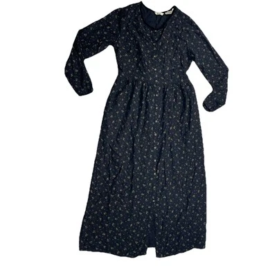 Vtg Eddie Bauer Size Medium Tall Floral Button Wool Rayon Dress Cottagecore J4Y - Image 1 of 4