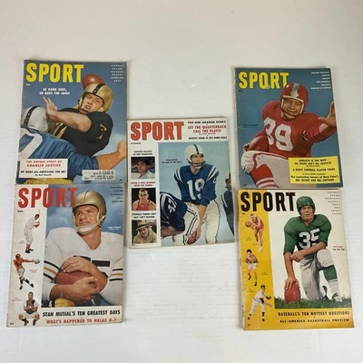 Lote De 5 Revista Deportiva De Colección Fútbol 1954-1958 Unitas NFL College Foto 1 de 4
