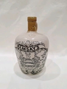 Ramsay’s Superior Malt Scotch Whiskey Stoneware Jug c1890s 7.5" X 4.75" - Picture 1 of 15