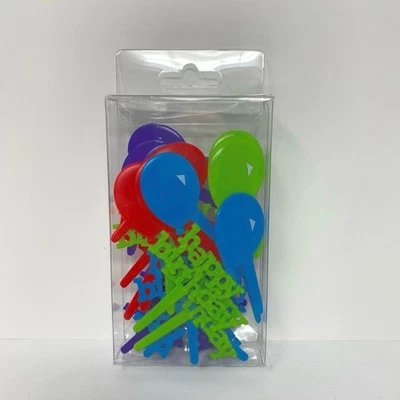 Happy Birthday and balloon cupcake picks Set of 24 toppers - Image 1 of 4