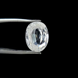 9.25x7 mm Certified Natural White Zircon Oval Cut 3.98 CTS Loose Gemstone - Picture 1 of 8