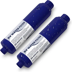 RV Camper Inline Water Filter, 2 Packs Marine Garden Camping Water Hose KDF Filt - Picture 1 of 12