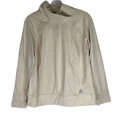 Gerry Sweatshirt Women’s L Oatmeal Athletic Pullover Criss Cross Neck Thumbholes - Image 1 of 4