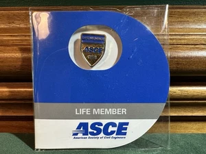 PIN DE MEMBRESÍA DE VIDA DE LA SOCIEDAD AMERICANA DE INGENIEROS CIVILES DE ASCE, LOGOTIPO, NUEVO - Imagen 1 de 3