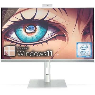 All in One 27" 4K i7 8th Gen RAM 8GB SSD 120GB Windows 11 Pro PC Gaming VESA - Image 1 of 4