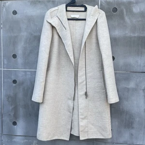 S MaxMara Hand-Sewn Hooded Wool Angora Coat Beige Made in Italy - Picture 1 of 24