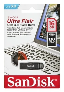 Sandisk Ultra Flair Flash Drive Sdcz73-016G-G46 (16Gb) - Zdjęcie 1 z 2