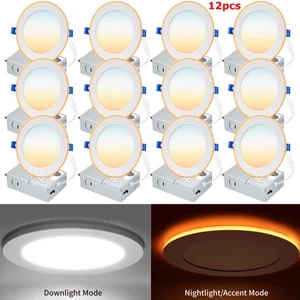 12Pack Recessed Lighting 6 Inch with Night Light, 5CCT 6 Inch LED Recessed Light - Picture 1 of 21