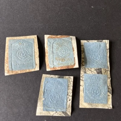 GB KGII 1750s Blue Embossed Revenue Stamps (5) - Image 1 of 4
