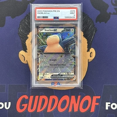 PSA 9 MINT 2025 Pokemon Prismatic Evolutions SNORLAX EX #076 Holo Rare - Image 1 of 3
