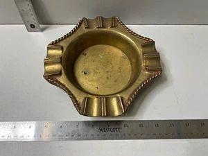 Heavy Solid Brass Square Cigar Ash Tray Made in India - Picture 1 of 15