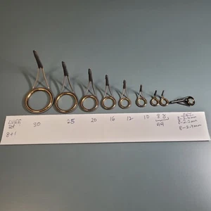 8+1 Fuji Tackle Gold Cermet LVGG GG PGT Spinning Fishing Rod Guide Set - Picture 1 of 2
