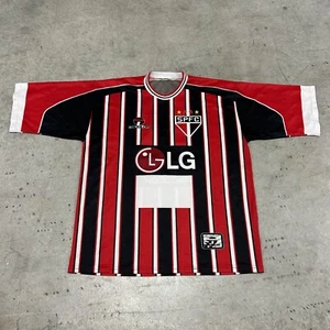 Vintage 90s Tricolor Sao Paulo Football Club Jersey Soccer Adult Large Away Red - Picture 1 of 9