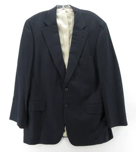 VINTAGE Paul Stuart Sport Coat Men 43 Long Blue Blazer Wool Cashmere Super 120s - Picture 1 of 14