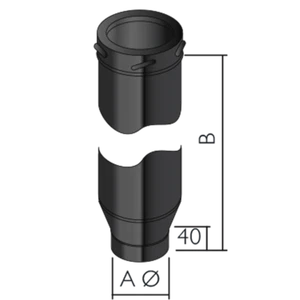 125347 125 mm sección de arranque de tubo de estufa, 973 mm de largo, Eco ICID, NEGRO - Imagen 1 de 1