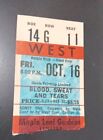 Ticket d'occasion vintage 1970 sueur de sang et larmes Toronto jardins de feuilles d'érable