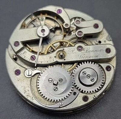 Antique R. Lannier Geneva 43mm High Grade Pocket Watch Movement - Image 1 of 4