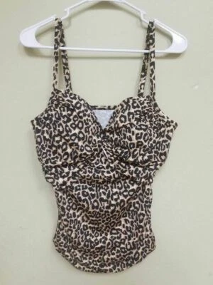 Camiseta tankini Merona para mujer con aros estampado animal VERIFICAR TALLA Foto 1 de 2