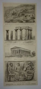 Grabado de antigüedades en Atenas y Corinto, Grecia de 1884 - Imagen 1 de 1