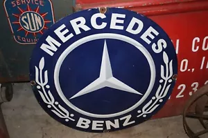 Letrero grande de porcelana metálica de porcelana de metal de lujo Mecedes Benz automóvil deportivo de lujo concesionario gasolina de 30 - Imagen 1 de 7