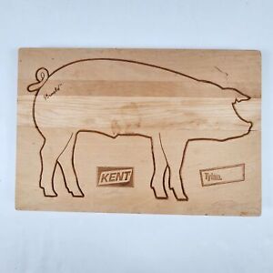 Vintage Kent Feed Arnold the Pig Tylan Wood Cutting Board -10" × 15" Feed/ Seed
