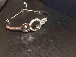 Retired Swarovski Crystal maskerade Bangle Rhodium Plated 1062611 Size M - Picture 1 of 5