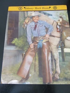 VTG Johnny Mack Brown Cowboy Horse Litho Print Monogram - Picture 1 of 5