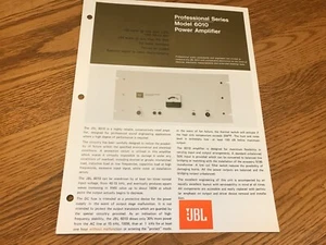 JBL  Model 6010 Power Amplifier   ad flyer - Picture 1 of 2