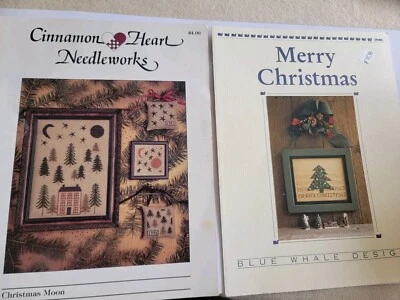 Christmas Moon & Merry Christmas  Sampler Cross Stitch  patterns Blue Whale  - Image 1 of 3