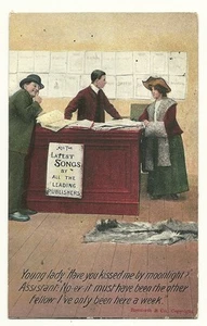 Humorvolle Liebesromanze küsste mich bei Mondschein Musikladen Comic S# 1226 Postkarte - Bild 1 von 1