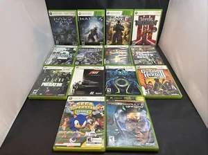 13 Xbox 360 Games & 1 Xbox Game Halo,GTA, Guitar Hero, Gears, COD, Forza Work! - Picture 1 of 23