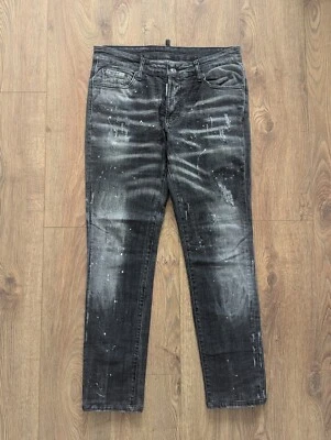 Dsquared2 95:20 Slim Jean para hombre talla 50 algodón elástico negro gris - Imagen 1 de 4
