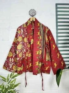 Chaqueta Kantha India Hecha a Mano 10 Piezas, Chaqueta Kantha de Algodón Suave, Bata de Baño Kimono - Imagen 1 de 5