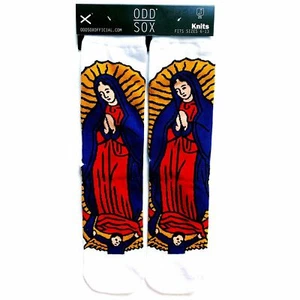 Virgin Mary NWT New Odd Sox Our Lady of Guadalupe Mexico Crew Socks Mens Womens - Picture 1 of 12