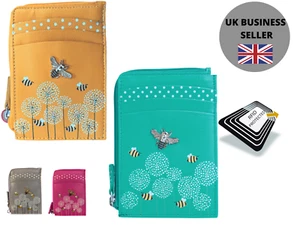 Bumble Bee Coin Purse by Mala Leather & giftbag soft leather moonflower RFID