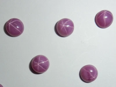 Opaque Star Ruby Round 6x6 mm Cabochon 6 Rayed Lab-created Stone 20 pieces Lot - Image 1 of 4
