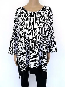 NWT! NEW JOSEPH RIBKOFF Size US 22 2XL UK 24 Black White Top Blouse Women - Picture 1 of 9
