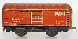 Marx 90171 B&LE Bessemer boxcar Med Brown white lettr 6" tinplate solid door t&s - Picture 1 of 11