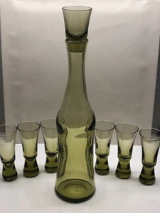 Art Glas Dekanter Schnapsbrille Holmegaard Vintage Art Deco Stil Set - Bild 1 von 9