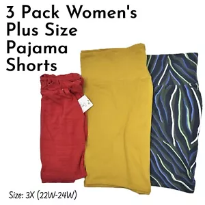 Secret Treasures Women's Plus Elastic Waist Pull On 3 Pack PJ Shorts Size 3X - Picture 1 of 7