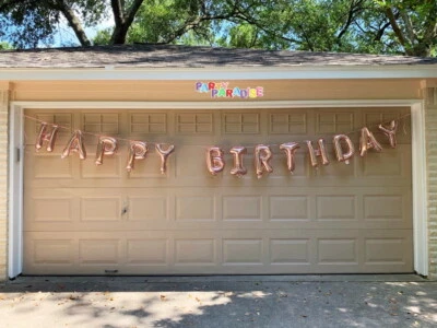 "HAPPY BIRTHDAY" ROSE GOLD 13 LETTERS FOIL BALLOONS,Regular Air Party Decoration - Image 1 of 4