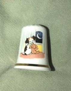 Berkshire Bedtime Sleepy Puppy Thimble FINE CHINA - Picture 1 of 5