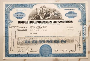 radio corporation of america RCA certificato di stock comune - Foto 1 di 2