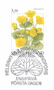 Finland 2000 Used Stamp - Marsh Marigold Flower - Flowers - First Day Cancel - Picture 1 of 1