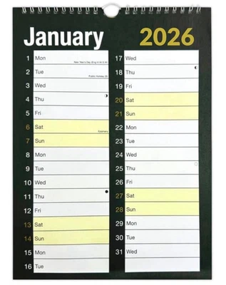 2026 LARGE MONTH TO VIEW PLANNER QUALITY CALENDER WALL HANGING PLANNER - Image 1 of 4