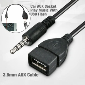 Jack AUX Audio 3.5mm To USB 2.0 MU Female Converter Cable for Car Mp3 U Disk lot - Picture 1 of 18