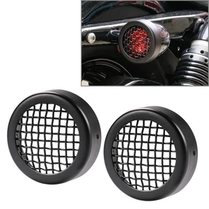 Paar Blinker Grill Abdeckung schwarz passend für Harley Sportster XL883 XL1200 X48 - Bild 1 von 11