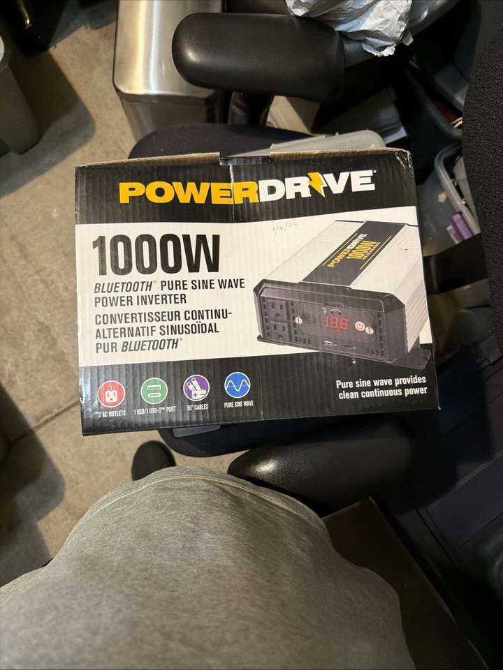 PowerDrive 1000 Watt Bluetooth Pure Sine Wave Power Inverter PDIPS1000B NEW - Image 1 of 4