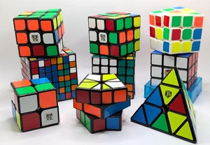 Lot of 9 Cube Pyramid and Other Puzzles Rubiks Mo Fens Ge MoYu ++ - Picture 1 of 8